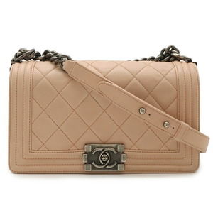 CHANEL Boy Chanel 25 Matelasse Coco Mark Chain Shoulder Bag in Baby Pink Lamb...